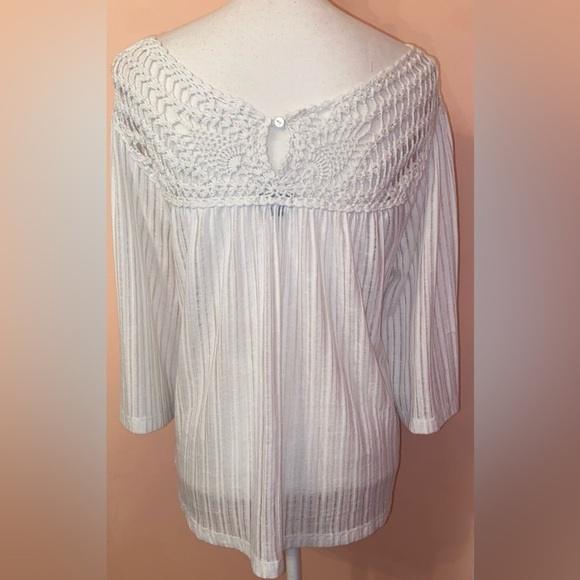 New Directions Ladies Boho Blouse in White Size Small - Picture 4 of 6